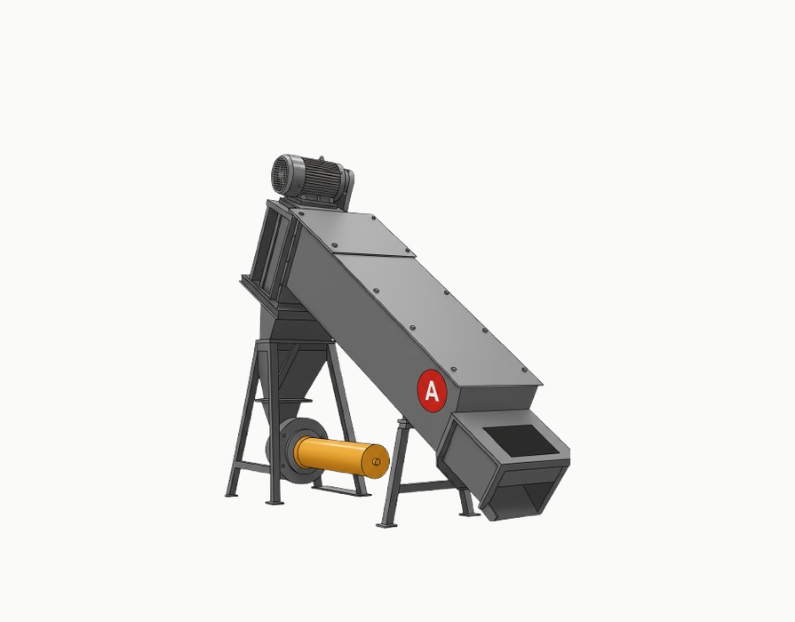 Shredder reducing washed polypropylene into small pieces